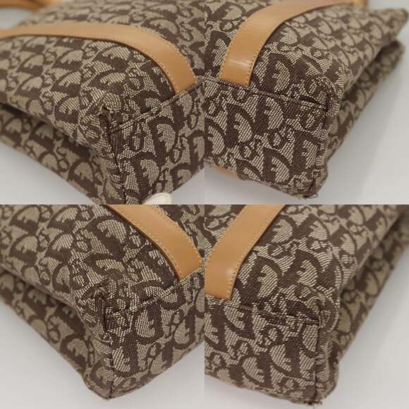 DIOR Trotter Canvas Hand Bag Brown Gold - Picture 10 of 12